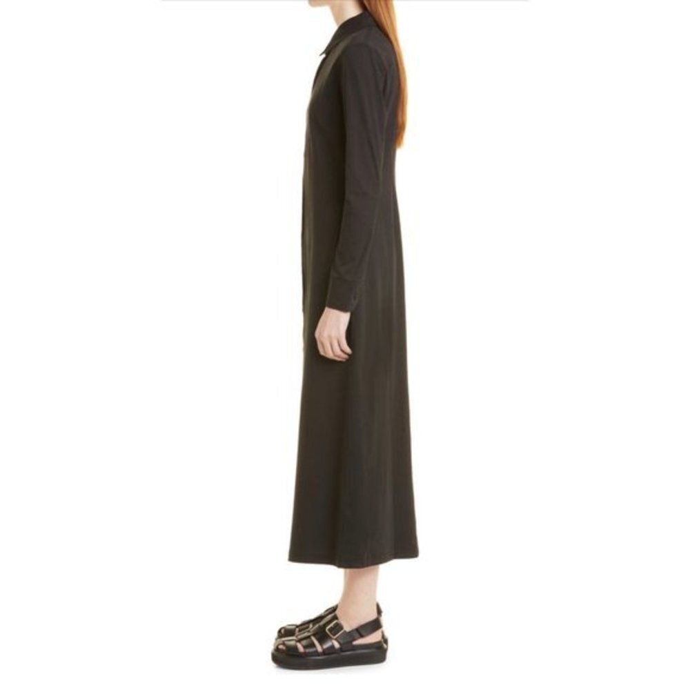 NWOT SAMSØE SAMSØE Cassi Long Sleeve BlackOrganic Cotton Shirtdress SIZE L - Picture 2 of 11